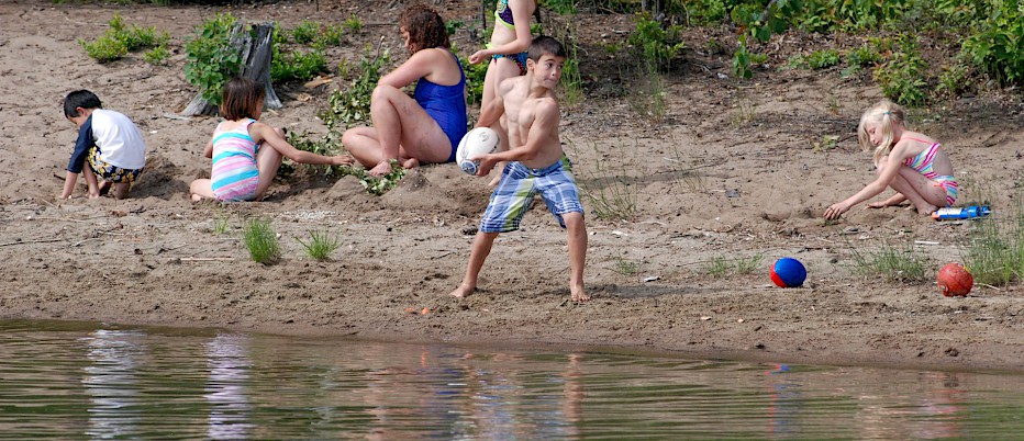 Even our youngest campers get to experience our popular Adventure Sports during the summer. Whether it's climbing our 30 foot climbing wall, zipping down our 100 foot Water Slides, swinging from the trees on our Tarzan Swing, going for a spin on our amazing Gyro, or many other exciting activities.