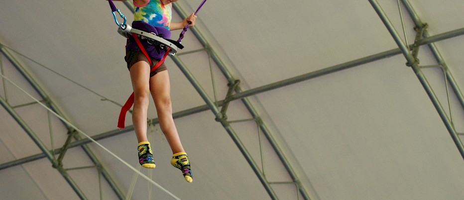 Even our youngest campers get to experience our popular Adventure Sports during the summer. Whether it's climbing our 30 foot climbing wall, zipping down our 100 foot Water Slides, swinging from the trees on our Tarzan Swing, going for a spin on our amazing Gyro, or many other exciting activities.