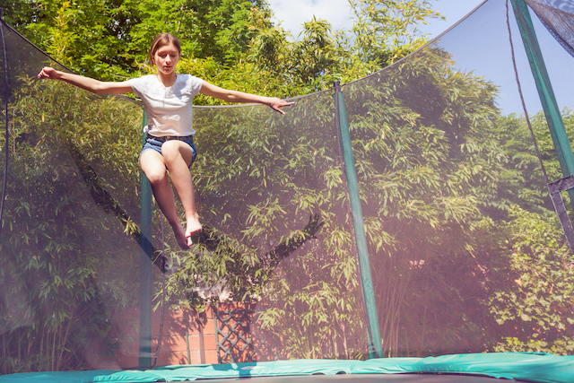 girl trampolining
