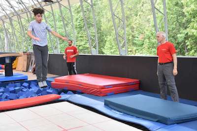 boy trampolining at Canadian Adventure Camp